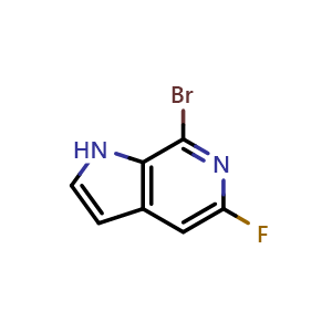 Chemical structure of 7-Bromo-5-fluoro-1H-pyrrolo[2,3-c]pyridine , CAS 1639977-12-0, AChemBlock W166524