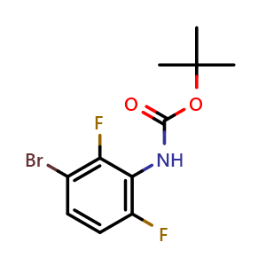 Chemical structure of 3-Bromo-N-Boc-2,6-difluoroaniline , CAS 721446-29-3, AChemBlock W166536