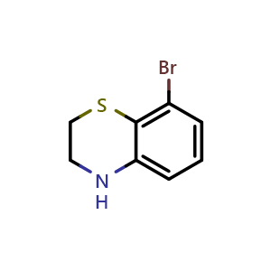 Chemical structure of 8-Bromo-3,4-dihydro-2H-benzo[b][1,4]thiazine , CAS 1404432-30-9, AChemBlock W166539
