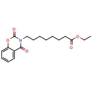 Chemical structure of Ethyl 8-[2,4-Dioxo-2H-benzo[e][1,3]oxazin-3(4H)-yl]octanoate , CAS 287935-37-9, AChemBlock W166548