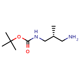 Chemical structure of (R)-N1-Boc-2-methylpropane-1,3-diamine , CAS 1428552-81-1, AChemBlock W166549