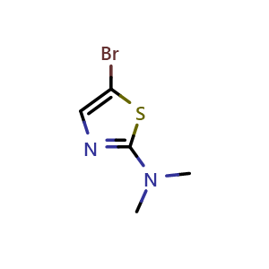 Chemical structure of 5-Bromo-N,N-dimethylthiazol-2-amine , CAS 66571-60-6, AChemBlock W166553