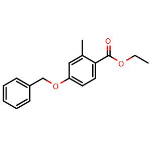 Chemical structure of Ethyl 4-(benzyloxy)-2-methylbenzoate , CAS 1256482-03-7, AChemBlock W166555