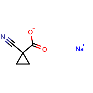 Chemical structure of Sodium 1-Cyanocyclopropanecarboxylate , CAS 2845126-13-6, AChemBlock W166563