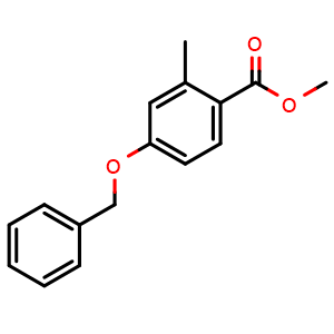 Chemical structure of Methyl 4-(benzyloxy)-2-methylbenzoate , CAS 175153-40-9, AChemBlock W166566