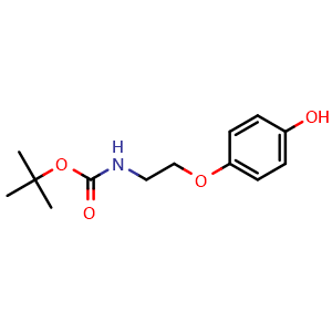 Chemical structure of 4-[2-(Boc-amino)ethoxy]phenol , CAS 115499-45-1, AChemBlock W166568