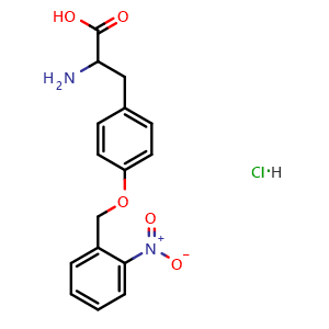 Chemical structure of 4-[(2-Nitrobenzyl)oxy]-DL-phenylalanine Hydrochloride , AChemBlock W166570