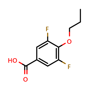 Chemical structure of 3,5-Difluoro-4-propoxybenzoic acid , CAS 1342624-55-8, AChemBlock W166575