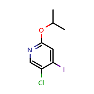 Chemical structure of 5-Chloro-4-iodo-2-isopropoxypyridine , CAS 2404734-21-8, AChemBlock W166599