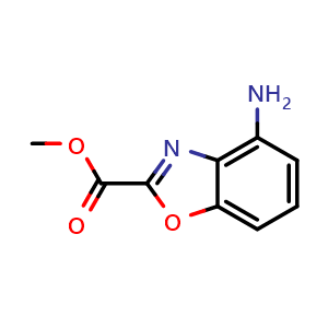 Chemical structure of methyl 4-amino-1,3-benzoxazole-2-carboxylate , CAS 1187930-27-3, AChemBlock W166630