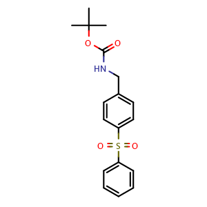 Chemical structure of tert-butyl (4-(phenylsulfonyl)benzyl)carbamate , CAS 2751980-73-9, AChemBlock W166643