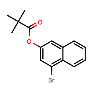Chemical structure of 4-bromonaphthalen-2-yl pivalate , CAS 2158298-64-5, AChemBlock W166646