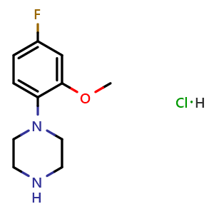 Chemical structure of 1-(4-fluoro-2-methoxyphenyl)piperazine hydrochloride , CAS 186386-96-9, AChemBlock W166670