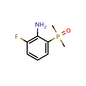 Chemical structure of 2-(dimethylphosphoryl)-6-fluoroaniline , CAS 1263178-21-7, AChemBlock W166696