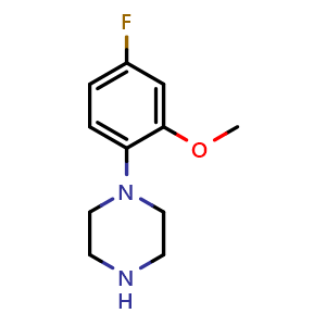 Chemical structure of 1-(4-fluoro-2-methoxyphenyl)piperazine , CAS 102392-11-0, AChemBlock W166699