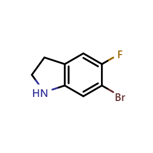 Chemical structure of 6-bromo-5-fluoroindoline , CAS 186520-02-5, AChemBlock W166708