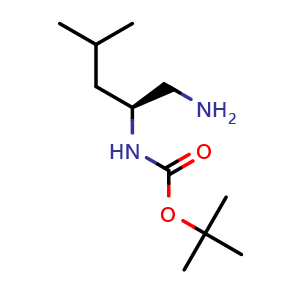 Chemical structure of tert-butyl (S)-(1-amino-4-methylpentan-2-yl)carbamate , CAS 115654-40-5, AChemBlock W166711
