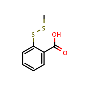 Chemical structure of 2-(methyldisulfanyl)benzoic acid , CAS 959660-77-6, AChemBlock W166712