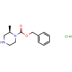 Chemical structure of (R)-Benzyl2-methylpiperazine-1-carboxylatehydrochloride , CAS 1217848-48-0, AChemBlock W166739