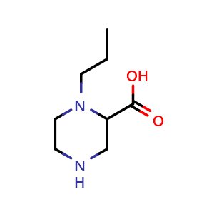 Chemical structure of 1-propylpiperazine-2-carboxylic acid , CAS 1491480-53-5, AChemBlock W166745