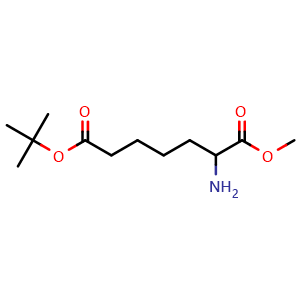 Chemical structure of methyl 2-amino-6-(tert-butoxycarbonyl)hexanoate , CAS 1372256-52-4, AChemBlock W166755
