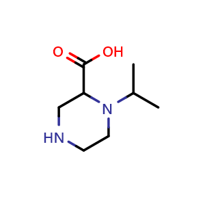 Chemical structure of 1-Isopropylpiperazine-2-carboxylic acid , CAS 1367734-02-8, AChemBlock W166768