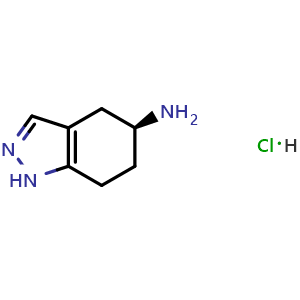 Chemical structure of (S)-4,5,6,7-Tetrahydro-1H-indazol-5-aminehydrochloride , CAS 1263078-06-3, AChemBlock W166780