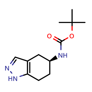 Chemical structure of (S)-tert-butyl 4,5,6,7-tetrahydro-1H-indazol-5-ylcarbamate , CAS 955406-13-0, AChemBlock W166781