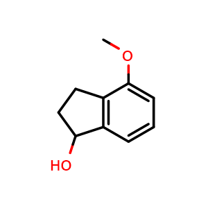 Chemical structure of 4-Methoxy-2,3-dihydro-1H-inden-1-ol , CAS 67199-57-9, AChemBlock W166785