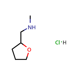 Chemical structure of N-Methyl-1-(tetrahydrofuran-2-yl)methanamine hydrochloride , CAS 4795-30-6, AChemBlock W166791