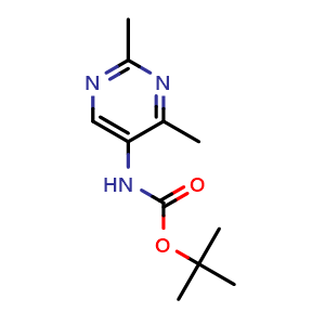 Chemical structure of tert-butyl 2,4-dimethylpyrimidin-5-ylcarbamate , CAS 2891599-03-2, AChemBlock W166809
