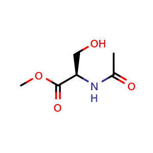Chemical structure of (R)-methyl 2-acetamido-3-hydroxypropanoate , CAS 288402-26-6, AChemBlock W166815
