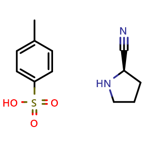 Chemical structure of (R)-pyrrolidine-2-carbonitrile 4-methylbenzenesulfonate , CAS 2891581-65-8, AChemBlock W166819