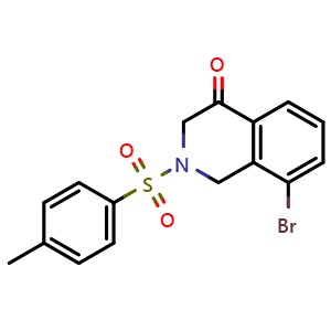 Chemical structure of 8-bromo-2-tosyl-2,3-dihydroisoquinolin-4(1H)-one , CAS 864738-30-7, AChemBlock W166826
