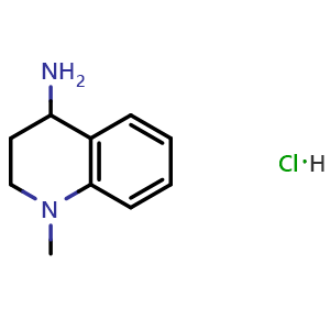 Chemical structure of 1-Methyl-1,2,3,4-tetrahydroquinolin-4-amine hydrochloride , CAS 2803456-37-1, AChemBlock W166836