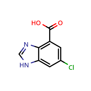 Chemical structure of 6-Chloro-1H-benzo[d]imidazole-4-carboxylicacid , CAS 180569-27-1, AChemBlock W166837