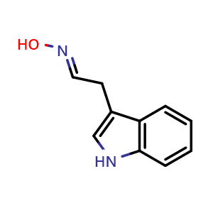 Chemical structure of (1H-Indol-3-yl)acetaldoxime , CAS 95394-24-4, AChemBlock W166844