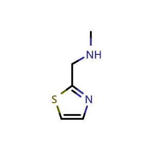Chemical structure of N-Methylthiazole-2-methanamine , CAS 144163-68-8, AChemBlock W166864