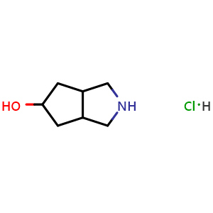 Chemical structure of Octahydrocyclopenta[c]pyrrol-5-ol hydrochloride , CAS 1417820-59-7, AChemBlock W166874
