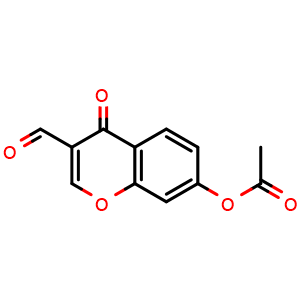 Chemical structure of 3-Formyl-4-oxo-4H-chromen-7-yl acetate , CAS 42059-49-4, AChemBlock W166904