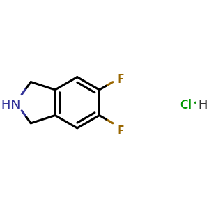 Chemical structure of 5,6-difluoro-2,3-dihydro-1H-isoindole hydrochloride , CAS 1820619-19-9, AChemBlock W166905