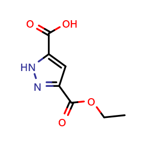 Chemical structure of 3-(Ethoxycarbonyl)-1H-pyrazole-5-carboxylicacid , CAS 1401562-12-6, AChemBlock W166910