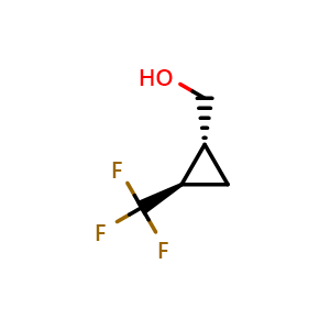 Chemical structure of [trans-2-(trifluoromethyl)cyclopropyl]methanol , CAS 78376-92-8, AChemBlock W166921