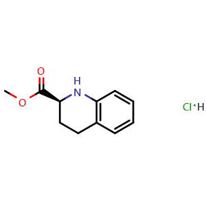 Chemical structure of (S)-Methyl 1,2,3,4-tetrahydroquinoline-2-carboxylate hydrochloride , CAS 36250-42-4, AChemBlock W166949