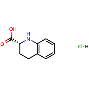 Chemical structure of (R)-1,2,3,4-Tetrahydroquinoline-2-carboxylic acid hydrochloride , CAS 75433-76-0, AChemBlock W166952