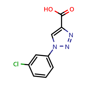 Chemical structure of 1-(3-Chlorophenyl)-1H-1,2,3-triazole-4-carboxylic acid , CAS 944901-58-0, AChemBlock W166993