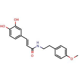 Chemical structure of N-Caffeoyl O-methyltyramine , CAS 189307-47-9, AChemBlock W167002