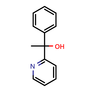 Chemical structure of 1-Phenyl-1-(pyridin-2-yl)ethanol , CAS 19490-92-7, AChemBlock W167004