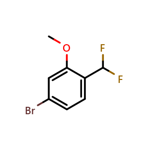 Chemical structure of 4-Bromo-1-difluoromethyl-2-methoxy-benzene , CAS 1254034-35-9, AChemBlock W167013