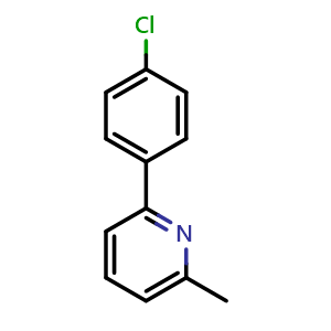 Chemical structure of 2-(4-chlorophenyl)-6-methylpyridine , CAS 61704-26-5, AChemBlock W167016